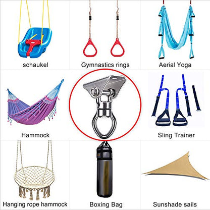 SELEWARE Heavy Duty Swing Swivel Hook, 360° Rotation Bearing Hanger - color: Swivel With Hanger