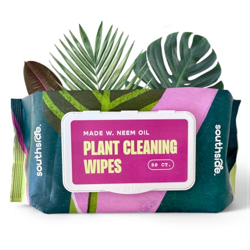 Plant Cleaning Wipes by Southside Plants - Gentle, Plant-Based Wipes for Shiny Leaves and Better Photosynthesis - Unscented, Extra Thick Waffle Weave Leaf Wipe for Indoor & Outdoor Plants - 80 Ct