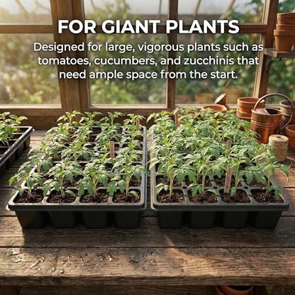 Gardzen 10 Pack 32 Cell Seed Starter Trays, 2" Deep Plug Tray for Seedlings, Heavy Duty Seedling Trays with Drainage Holes, Fit Standard 1020 Drip Tray for Indoor&Outdoor Use
