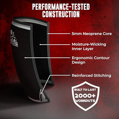 Elbow Sleeves (1 Pair) for Weightlifting, Powerlifting & Cross-Training - 5mm Neoprene Support for Men & Women - size: Small
