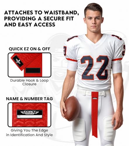 Exxact Sports Streamer Red Football Towel with Hook & Loop (Red) - color: Red