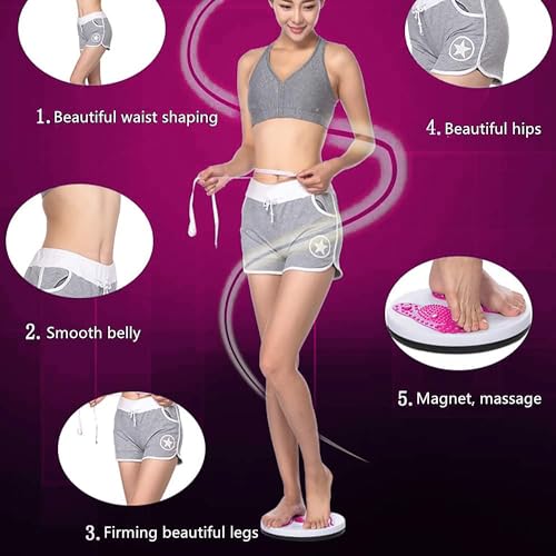Ab Twist Waist Disc Board,Adjustable Waist Trainer Twisting Disc with Handles,Waist Slimming Balance Rotating Disc with Massage Foot Sole for Slimming Waist Arms Hips and Thighs - color: Red
