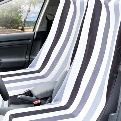 2 Pack Car Seat Towel Cover with Storage Bag, Black Vertical Stripes - style: Black Vertical Stripes