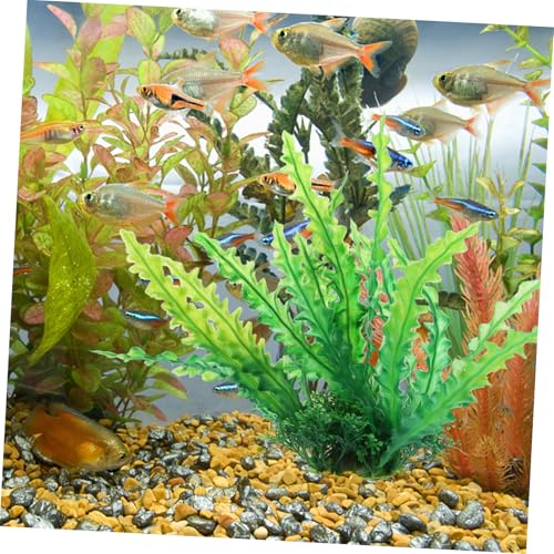 2Pcs Aquarium Fish Tank Decorations Compact Fake Grass Plants Desktop Fish Tank Supply for Home Office Table Aquarium Decor