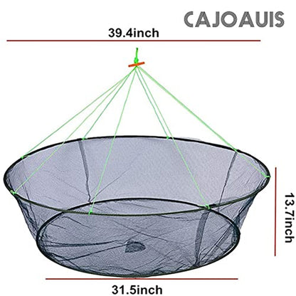 Foldable Fishing Net Hand Casting Cage Crab Net for Fish Shrimp Minnow Crayfish Crab - size: Big-Diameter:39.4inch/100cm
