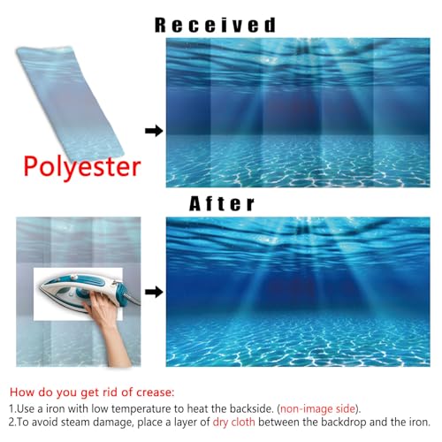Natural Undersea Aquarium Background, Underwater Ocean Sunlight Fish Tank Background 72X24IN with 8 EVA Double-Sided Tape - color: Ocean, size: 72X24in/180X60cm