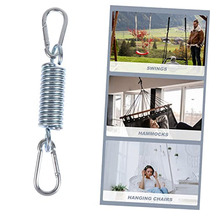 Stainless Steel Hammock Spring Hook Set for Outdoor Hanging Chair - color: Silver