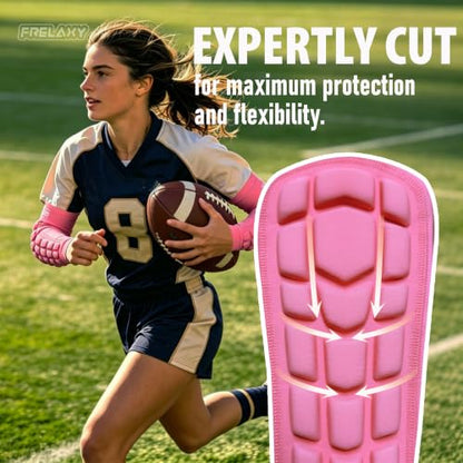 Frelaxy Elbow Pads, Padded Arm Sleeves for Volleyball and Football, 2 Pack - color: Pink, size: Large