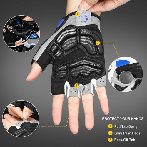 INBIKE 5mm Padded Half Finger Bike Bicycle Cycling Gloves - color: Blue, size: X-Large