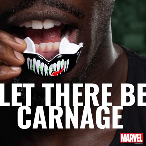 Marvel Venom Sports Mouth Guard, Adult Dual Layer Mouthguard with Case - color: Venom, size: Adult (12+ Years)