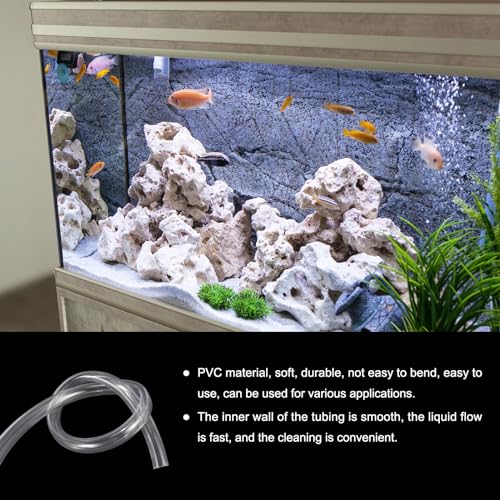 3/4" x 1" Clear Plastic PVC Tubing 5ft Flexible Vinyl Tube, [for Garden Irrigation, Water Hose, Fish Tank, Aquarium] - 19mm x 25.4mm / with 2Pcs Clamps - size: 3/4" x 1"