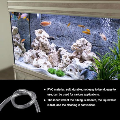 3/4" x 1" Clear Plastic PVC Tubing 5ft Flexible Vinyl Tube, [for Garden Irrigation, Water Hose, Fish Tank, Aquarium] - 19mm x 25.4mm / with 2Pcs Clamps - size: 3/4" x 1"