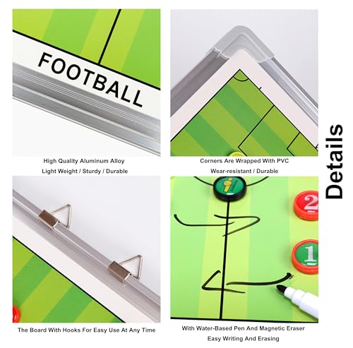 Soccer Coaching Board - Soccer Magnetic Coaching Board with Magnets Marker Pen - Soccer Whiteboard for Coaches