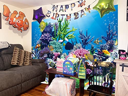 7x5ft Oean Underwater Photo Backdrop Ocean Fish Coral Submarine Decorations Water Background Under The Sea Aquarium Diving Holiday Baby Shower Birthday Party Seabed Decor