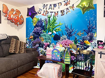 7x5ft Oean Underwater Photo Backdrop Ocean Fish Coral Submarine Decorations Water Background Under The Sea Aquarium Diving Holiday Baby Shower Birthday Party Seabed Decor