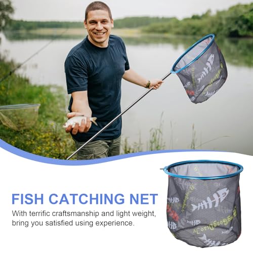 FOMIYES Replacement Fishing Net Head 35cm Diameter Deep 35cm Foldable Fish Net Replacement for Freshwater Fishing Catching Tool Accessories Random Color