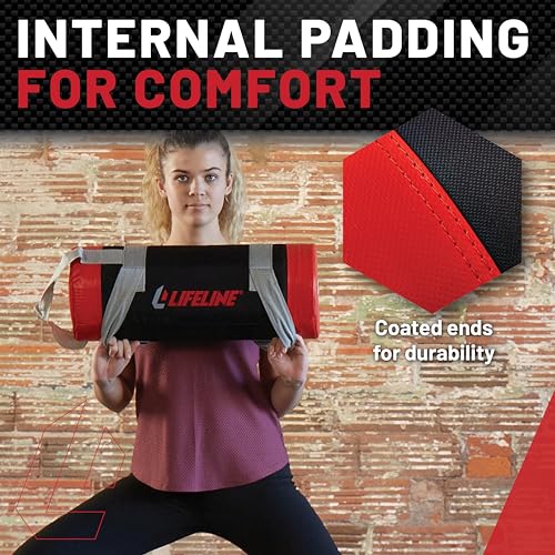 Lifeline Fitness Heavy Duty Combat Bag - Multiple Weight Options - Weighted Sandbag for Gym, Home, and Workout Equipment - Multiple Handles for Curl, Press, and Other Exercises