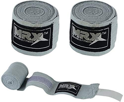 Boxing Hand Wraps 100% Cotton Multi Colors Great for MMA Boxing Muay Thai Kick Boxing Training Wris Support Wraps 180 Inches Length - color: Gray