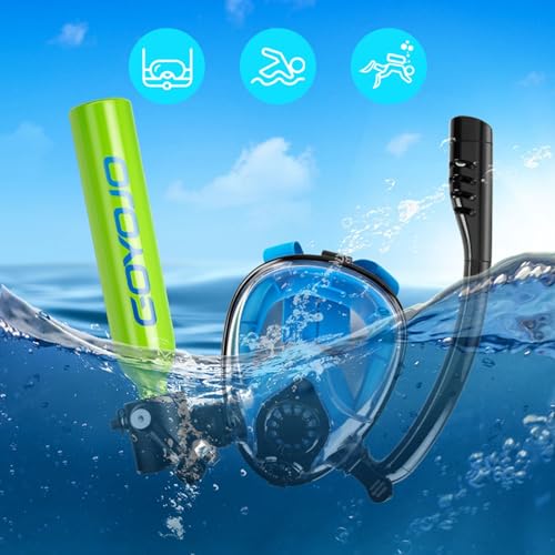 GOYOJO Mini Scuba Tank, Portable Diving Lung Air Tank with DOT Certified, Refillable Emergency Backup Pony Bottle for Snorkeling, Underwater Breathing, Training - color: 0.5L Green + Mask