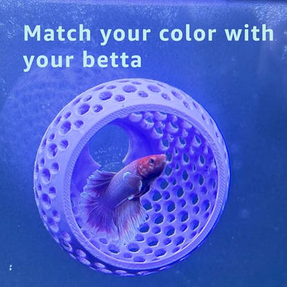 Betta Bulb Hide 2.0 | Large Aquarium Cave with Suction Cup for Small Fish Tank, Shrimp Hideout, Aquatic Decor (Cotton Candy Blue)