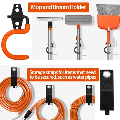 18 Pack Garage Hooks Heavy Duty - Anti-Slip Coating - color: Orange, size: 18pack