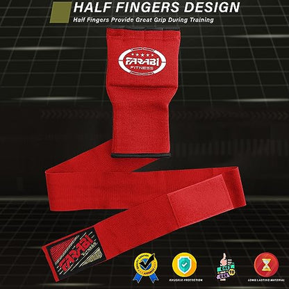 FARABI Kids Hybrid Boxing Inner Gloves Punching Boxing Gloves - color: Red