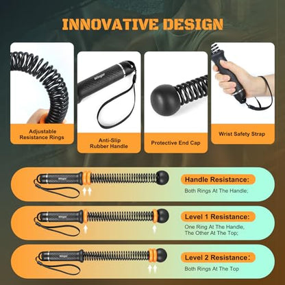Cordless Battle Ropes, Adjustable Ropeless Battle Ropes for Home Gym