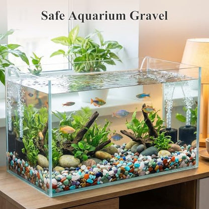 Quartz Crystals, Crushed Chips Tumbled Polished Stone Beads Irregular Shaped Succulent Rocks for Plants Indoor Betta Fish Tank Gravel Vase Filler Crafts About 1lb(450g),10 Different Kinds