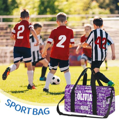 Personalized Sport Ballet Dance Bag, Bright Glitters Dark Purple - color: Purple