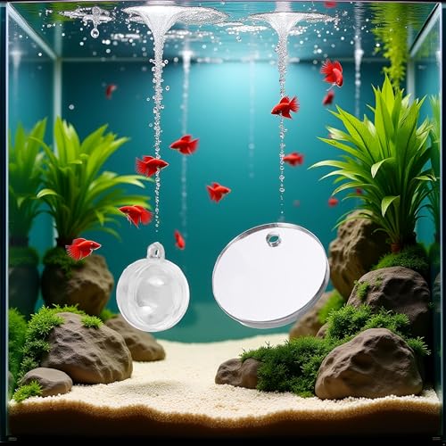 1 Set Clear Betta Training Mirror Fish for Tank Fish Antidepressant Work Out Special for Betta Fitness Mirror Aquarium Decor Floating (5cm)