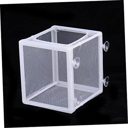 Angoily 3pcs Aquarium Breeder Net Baby Fish Net for Tank Fish Breeding Net with Suction Cup White Polyester Net Frame Survival Rate Enhancer for Fish Tank
