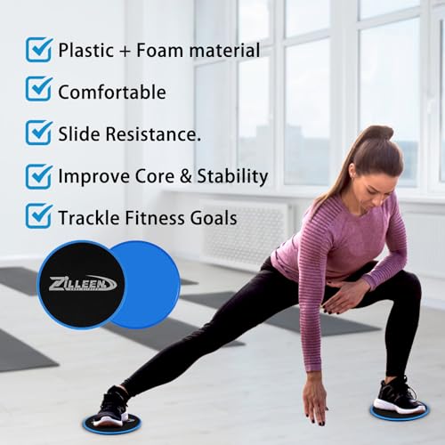 ZILLEEN Exercise Sliders for Working Out Pilates Fitness Discs 10pcs - color: Black
