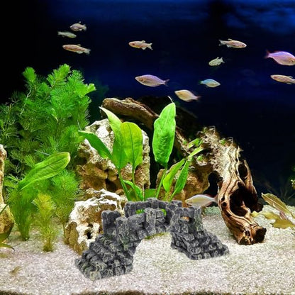 Resin Fish Tank Arch Bridge Aquarium Decor Small Miniature Landscaping Ornament for Aquatic Pets and Turtle Basking Platform