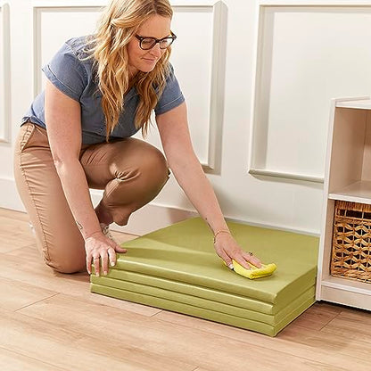 ECR4Kids SoftZone Play Patch Activity Mat Squares, Modular Playmat, Fern Green, 4-Pack - color: Fern Green
