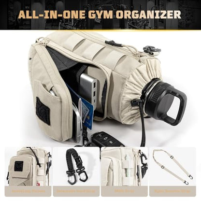 1TG Tactical Magnetic Gym Bag for Men and Women, Beige - color: Beige