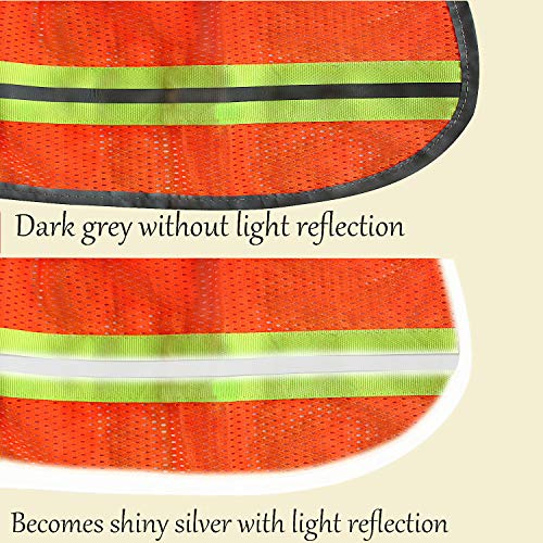 Evridwear High Visibility Neck Sun Shield with Reflective Stripe, Safety Hard Hat Shade with Breathable Mesh Elastic Band for Construction, Outdoor Activities, Landscaping from UV | 2 Pack,Reflective Stripe,Breathable Mesh Elastic Band,UV Protection for C
