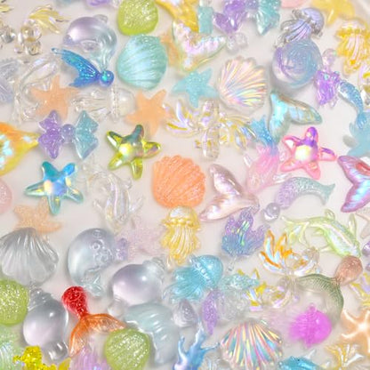 300Pcs Ocean Mini Resin Animals, Sea Figures to Hide, Bulk Tiny Animal Figurines, Mini Fish & Shells for DIY Crafts, Fairy Garden, Dollhouse & Aquarium