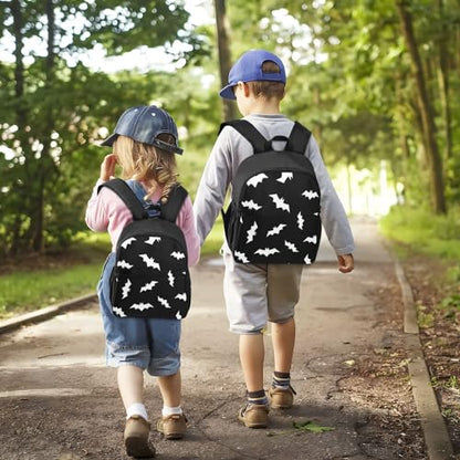 Toddler Backpack Halloween Bats Waterproof Mini Backpack Boys/Girls Cute Small Backpack Kindergarten Pre School Bags (S) - color: Halloween Bats, size: Small