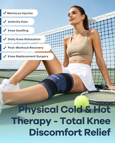 Knee Ice Pack Wrap for Pain Relief, 60-Min Long-Lasting Adjustable Compress