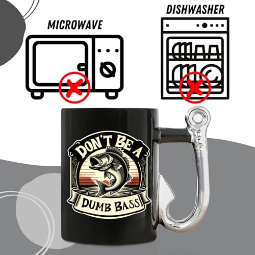 Onebttl Fishing Gifts for Men, Funny Coffee Mug for Fisherman, Dad, Grandpa for Christmas, Father's Day, 13.5oz/400ml