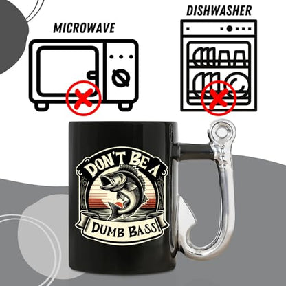 Onebttl Fishing Gifts for Men, Funny Coffee Mug for Fisherman, Dad, Grandpa for Christmas, Father's Day, 13.5oz/400ml