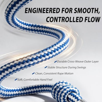 1.5lb Weighted Flow Rope for Men & Women - color: Blue White Braid