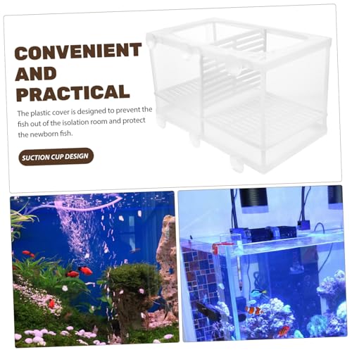 balacoo Aquarium Accessories 2Pcs Fish Breeding Box Fish Box Aquarium Hatchery Incubator Divider Box with Suction Cups for Shrimp Clownfish Guppy White