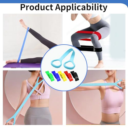 Resistance Bands for Working Out, 5 Pack Resistance Bands & 1 Pcs Elastic Pilates Flexband for Physical Therapy, Stretch Exercise Loop Bands for Yoga, Booty & Legs Strength Training