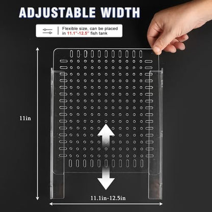 Fish Tank Divider for 15/20 Gallon Long Aquariums, 11.2"x11" Acrylic Adjustable Separator with Suction Cups