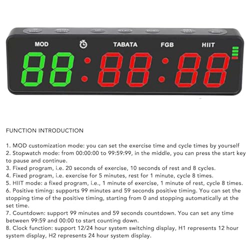 Portable Gym Timer Clock Magnetic Rechargeable Workout Interval Fitness Digital Timer with Stopwatch for Home Garage Boxing