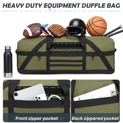 45" Extra Large Duffle Bag, Heavy Duty Duffle Bag with Multiple Pockets - color: Green