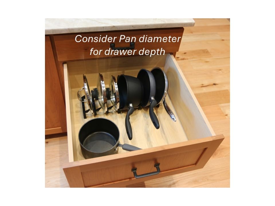 Pan & lid rack for storage or drying for kitchenware from Hexclad, T-fal, Circulon, Calphalon, Carote, Cuisinart, Blue Diamond, and others including induction pans