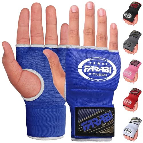 Boxing Hand Wraps Gel Padded Inner Gloves Elastic for Men & Women Boxing Wraps with Quick 32 Inches Long Wrist Straps, for MMA, Muay Thai, Kickboxing, Punching and Martial Arts - color: Blue, size: Small-Medium