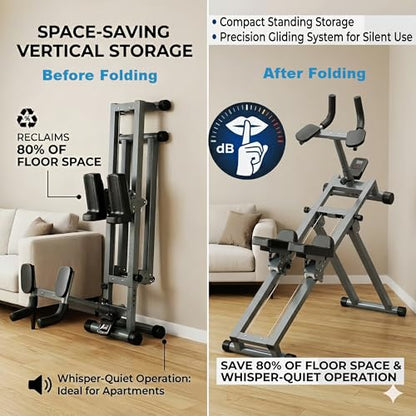 3 in 1 Spine Twist Stretcher& Stair Stepper & Waist Trainer Crawling Training Machine Noiseless Spine Twist Stretch Trainer with Adjustable Hand Grips LED Display Steel Frame Full Body - color: Sliver B, size: 54"